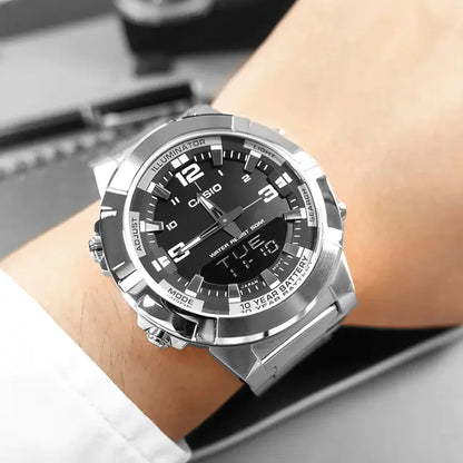 Casio Men's Analog-Digital Stainless Steel Watch