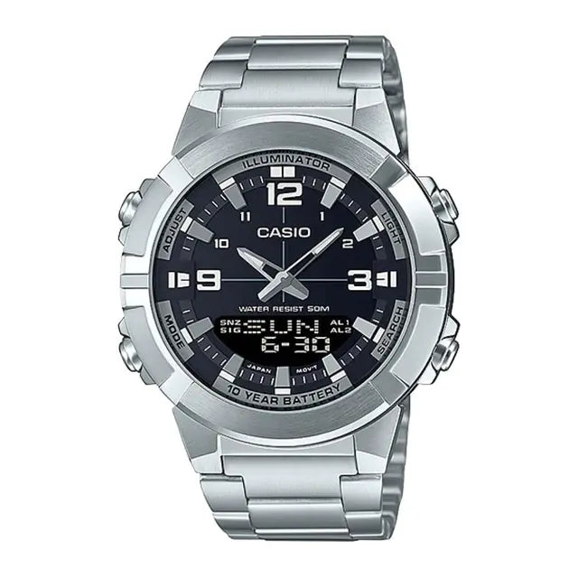 Casio Men's Analog-Digital Stainless Steel Watch